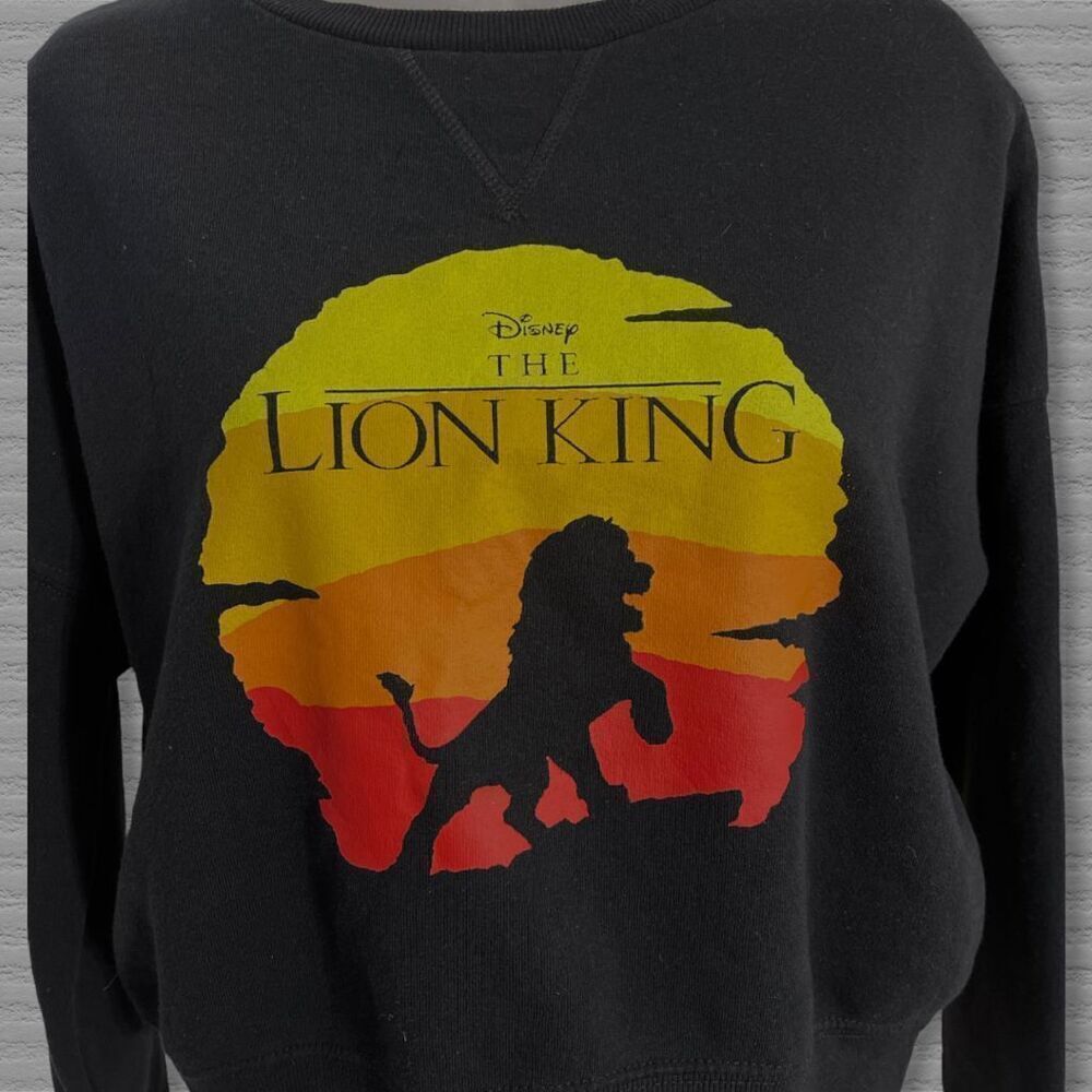 Disney Lion King Sweatshirt Crop Top - Size S - Black/Yellow